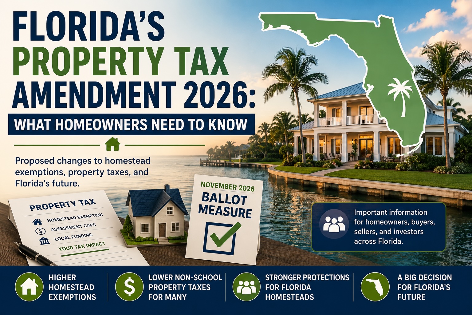 Florida property tax amendment 2026 explained for homeowners, buyers, sellers, and investors.