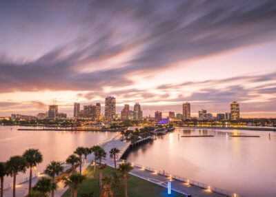 Downtown St. Petersburg skyline, a growing market for Tampa Bay coastal real estate