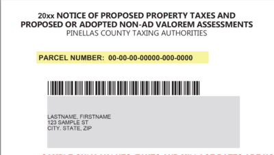 Florida TRIM Notice showing proposed property taxes, market value, and assessed value